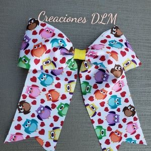 Owl print cheerbow